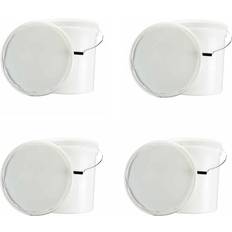 Buckets Itp ITP Packaging White Plastic Buckets 20 Litre 5 Buckets 5.28gal