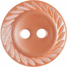 Yarn & Needlework Supplies Hemline Round Shirt Buttons Orange Pack of 8
