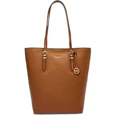 Bruna Toteväskor på rea Michael Kors MK Quinn Large Pebbled Leather Tote Bag - Brown