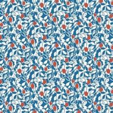 Wallpapers A-Street Prints Fruit Leaves Blue Red Wallpaper Botanical Paste