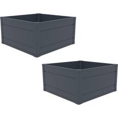 Plastic Raised Garden Beds Garden Gear Plastic Raised Bed 60 x 60 cm 2 Pack Grey