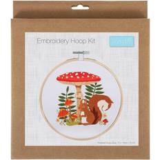 Yarn & Needlework Supplies Trimits Toadstool Squirrel Embroidery Hoop Kit