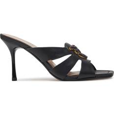 Sandaletter Pinko Sandales À Talons En Cuir Nappa Avec Love Birds - Noir Limousine