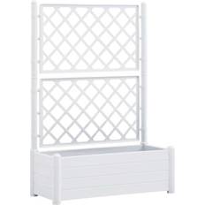 Pallkrage spalje vidaXL Odlingslåda Med Spaljé 100x43x142 cm PP Vit