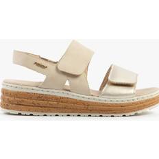 Dame - Sølv Sandaler Rieker Lædersandal Med Wedgehæl