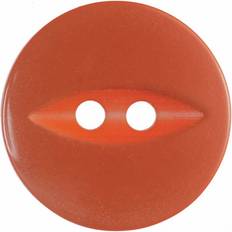 Yarn & Needlework Supplies Hemline Round Fish Eye Buttons Orange Pack of 4
