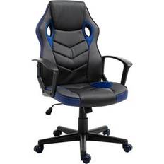 Vinsetto Sedia Da Gaming Poltrona Da Ufficio Girevole Con Rotelle In Similpelle Nera E Blu