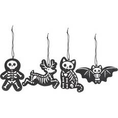 Black Christmas Decorations Something Different Set of 4 Black Creepy Skeleton Cookie Ornaments Christmas Tree Ornament