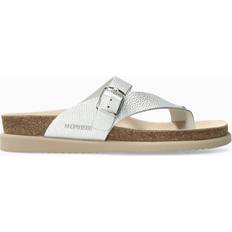 Dame - Sølv Hjemmesko Mephisto Uld Tå Loafer Sandal Uld - Grå