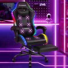 ELFORDSON Gaming Chair Office Massage 12 RGB LED