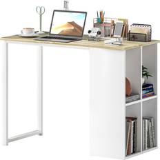 Homcom Skrivbord Homcom Kompakt Med Förvaringsfack 100 x 54 x 75 cm Vit Skrivbord