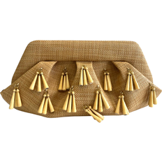 Beige - Dam Kuvertväskor THEMOIRè Raffia Effekt Fransar Clutch Väska - Beige
