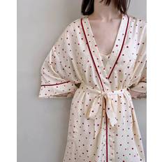 Silk Robes Splendid Small Heart Toss Satin Silk Robe