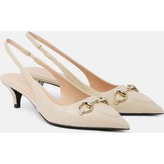 Gucci Pumps Gucci Horsebit GG 45 Leather Slingback Pumps - White
