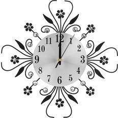 Iron Wall Clocks Tooarts Iron European Style FlowerShaped Wallmounted White Wall Clock