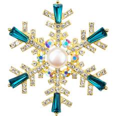 Pearl - Women Brooches Exogio Pearl Brooch Snowflake Perfect Jewelry