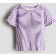 H&M Girls Rib-knit Top - Purple