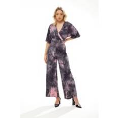 Grey Jumpsuits & Overalls Liquorish Womens Jumpsuit In Grey and Pink Tie Dye - 8