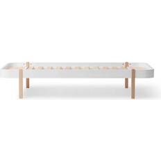Wood Single Lounger Bed White Oak
