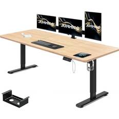 Skrivebord 160x80 Jummico Höhenverstellbarer Schreibtisch 160 x 80 cm mit Kabelwanne Skrivebord