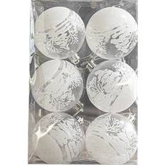 Akryl Julgranspynt Cosy@home 6 Pcs Xmas Ball Ornaments Set Snow Scene Shatterproof Transparent Acrylic Clear Julgranspynt