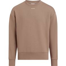 Calvin Klein Brown Tops Calvin Klein Pull À Logo En Coton Mélangé - Beige