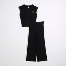 Suits River Island Girls Sporty Waistcoat Set - Black