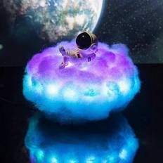 Teknikproffset Fluffigt Moln Med Astronaut Nattlampa