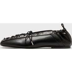 Återvunna material Ballerinaskor Ganni Lace Up Ballerina - Black