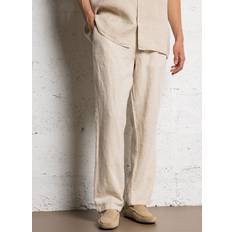 Knowledge Cotton Apparel Bukser & Shorts Knowledge Cotton Apparel Fig Loose Linen Pants - Light Feather Gray