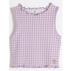 Purple Tank Tops Children's Clothing River Island Gingham Tank Top - Purple