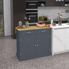 One-wall Kitchens Bed Bath & Beyond Rolling Kitchen Island - Dark Grey
