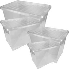 PPD Clear Large Size Strong 4 x 80l Plastic Boxes Storage Box