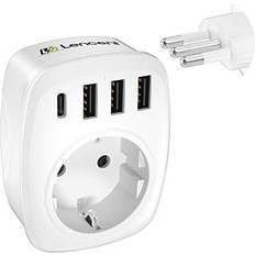 Lencent Typ L Travel Adapter Plug med 3 USB-A y 1 Typ-C