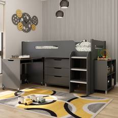 Mid sleeper Kidsaw Kudl Multi Storage Anthracite Mid Sleeper 115 x 99 x 199 cm