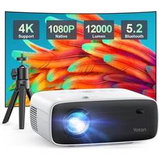 Projecteurs Yoton Vid'oprojecteur Y6 4K ll HD 1080P 12000 Lumens Blanc