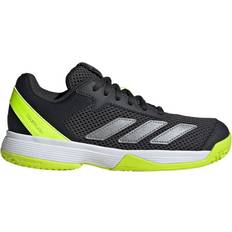 Adidas Grå Ketchersportsko adidas Courtflash Tennis Kids Sko - Carbon/Iron Metallic/Lucid Lemon