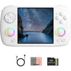Game Consoles Tauoh RG CubeXX Retro Handheld Games Console 32GB RGB Joystick White