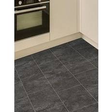Homemaker Slate Look Pre-Cut Vinyl Flooring 3 x 2 Metres Dark Grey