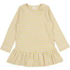 Dress L/S Modal Striped - Yellow Sun/Dark Off White