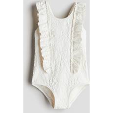 H&M Flounce Trimmed Swimsuit - White