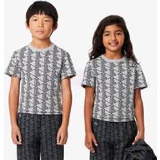 Lacoste Monogram Print Cotton T-shirt - Grey Chine/Black