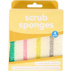 Multicoloured Cleaning Sponges Pack of 4 Scrub Sponges - Multicolour