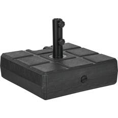 Basi per ombrelloni OutSunny Base Ombrellone 3.5 m in HDPE e Acciaio Nero 49x49x36.5 cm