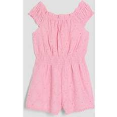 River Island Girls Shirred Texture Playsuit - Pink