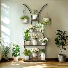 Temu 5-Tier Plant Stand 181cm 71.2 Inch Tall Plant Shelf With 2 Hanging Hooks