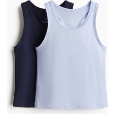Kinderbekleidung H&M Girls 2-Pack Sports Vest Tops - Blue