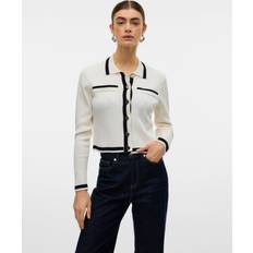 Dame - Guld Trøjer Vero Moda Vmtrudy Strikket Cardigan - Guld/Sort/Hvid