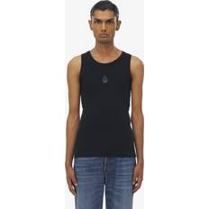 Alexander McQueen Men Tops Alexander McQueen Logo Tank Top - Black