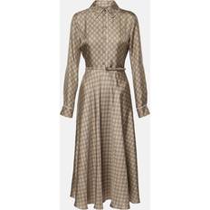 Gucci Beige Klänningar Gucci GG Silk Twill Shirt Dress - Beige